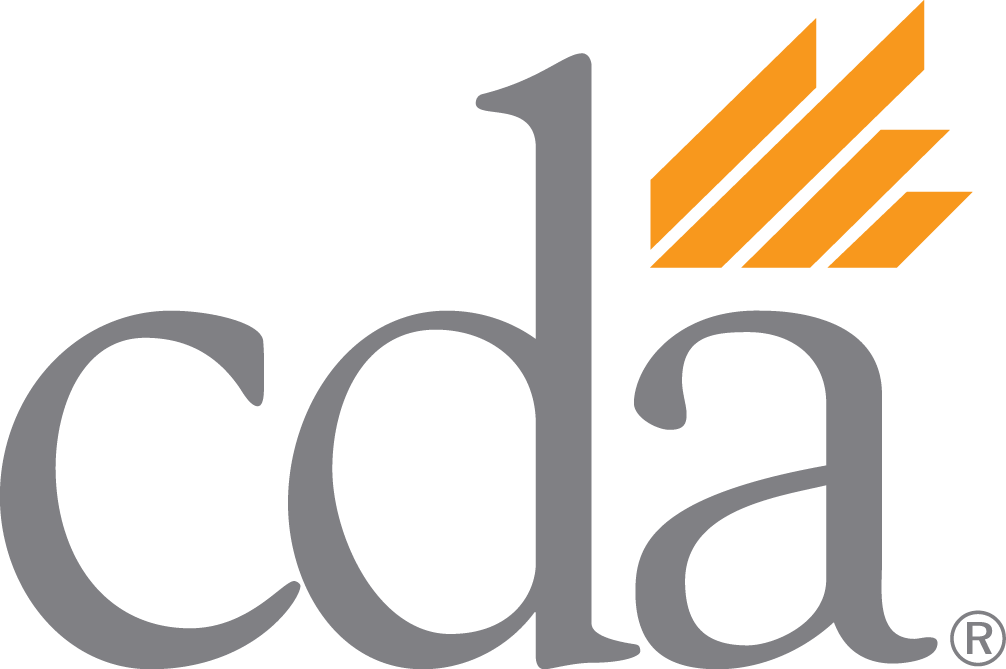 California Dental Association Logo – Dentist Bakersfield CDA logo in gray with orange accent lines representing the California Dental Association – Dentist Bakersfield